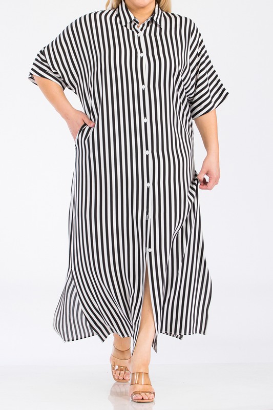 PLUS MAXI SHIRT DRESS