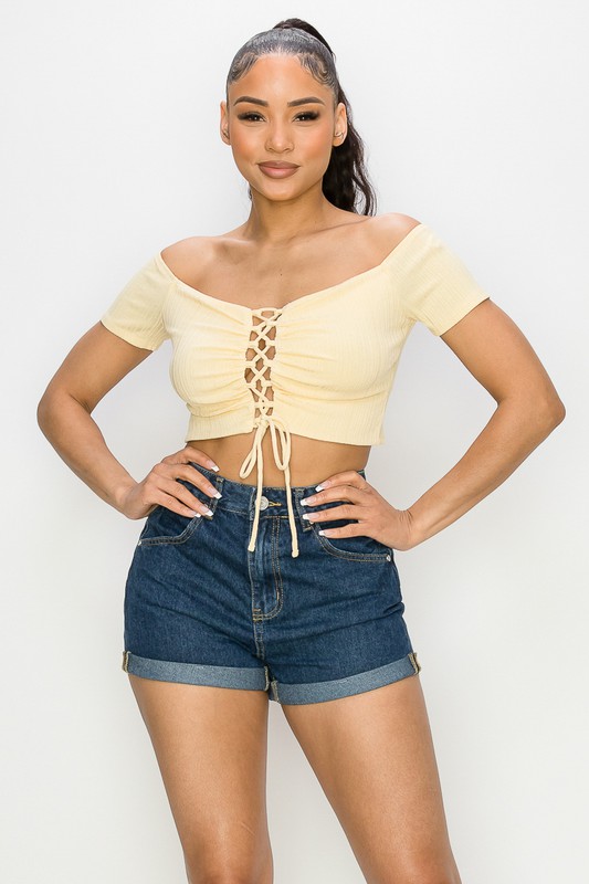 LACED UP BUSTIER TOPS