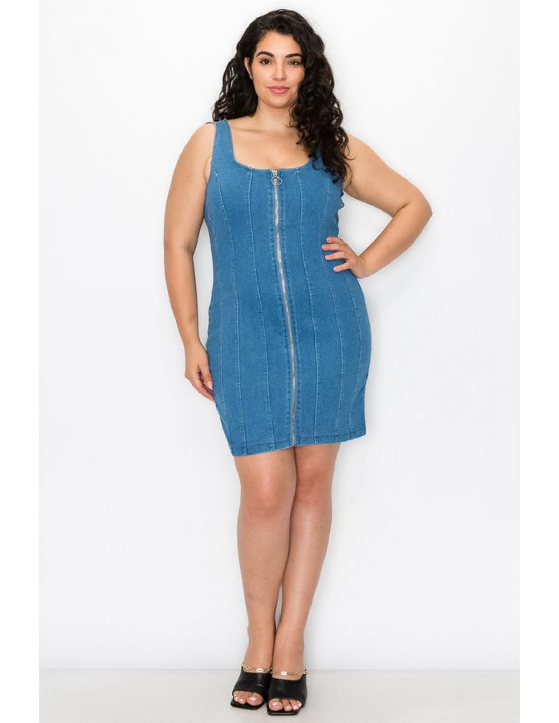 PLUS DENIM DRESS