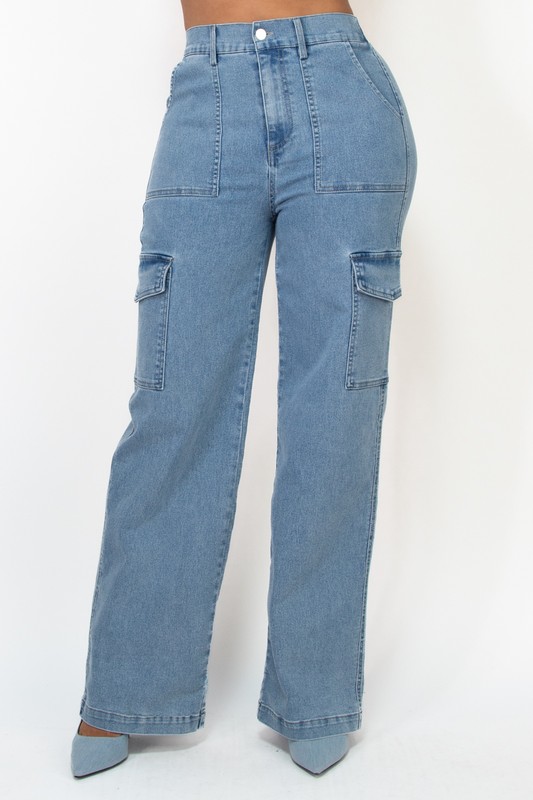 WIDELEG CARGO JEANS