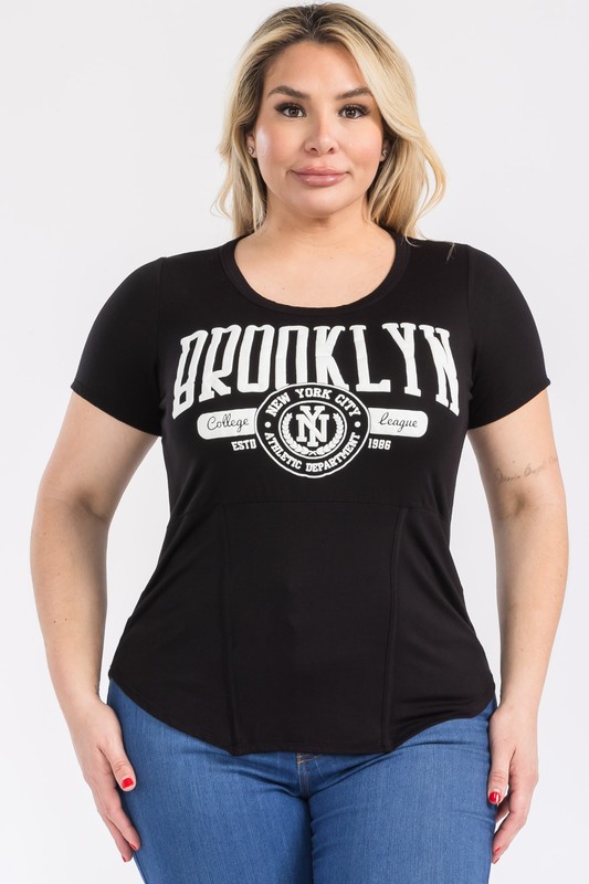 PLUS GRAPHIC BROOKLYN TOPS