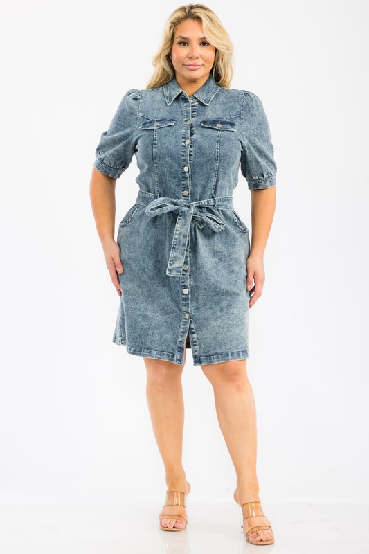 PLUS DENIM DRESS