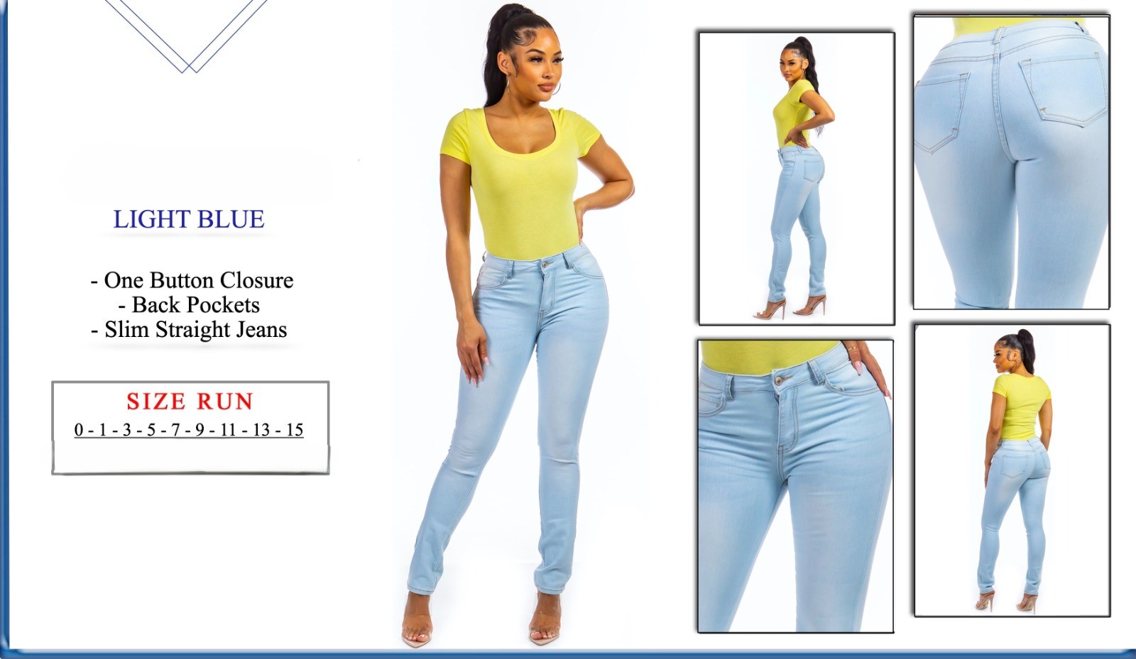 LADIES SOLID STRAIGHT DENIM