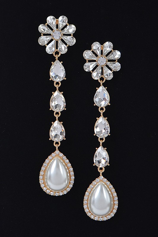 RHINESTONE DROP EARRINGS