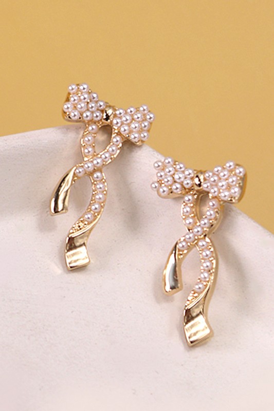 BOW PEARL MIX EARRINGS