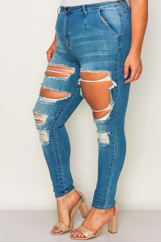 PLUS RIPPED JEANS