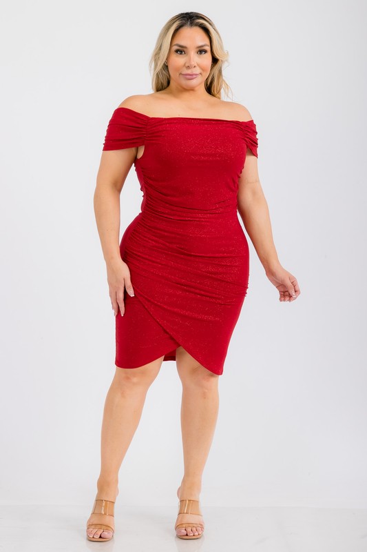 PLUS OFSHLDR DRESS