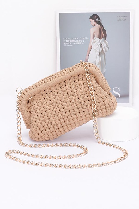 BRAIDED COTTON CLUTCH