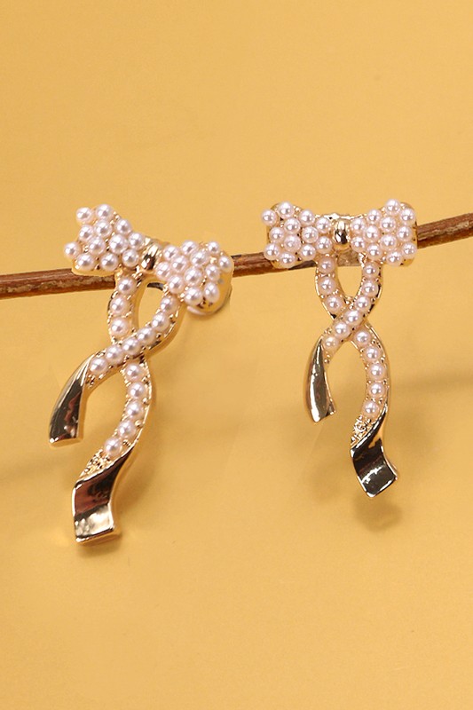 BOW PEARL MIX EARRINGS