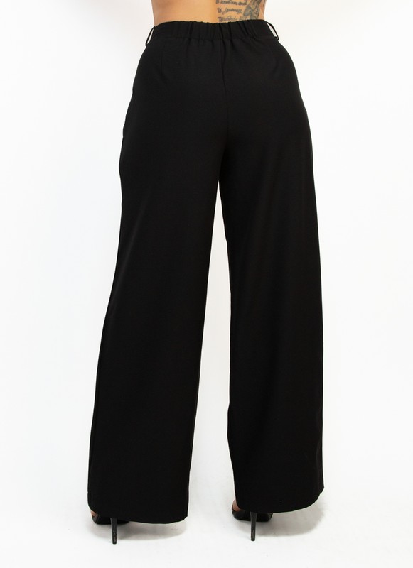 BELTED WIDE LEG PANTS