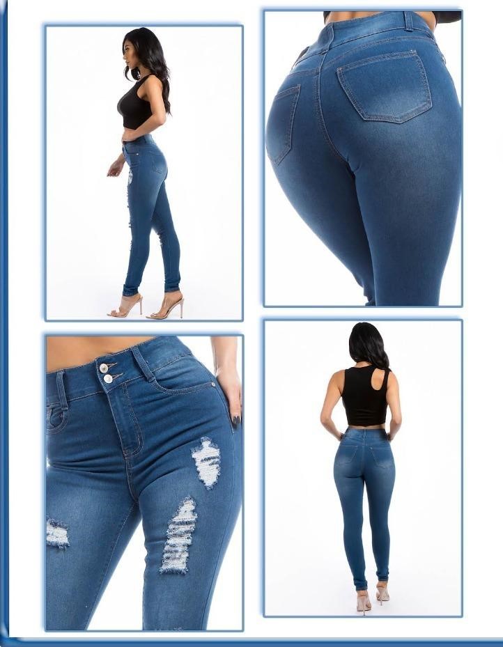 LADIES HIRISE RIPPED SKINNY