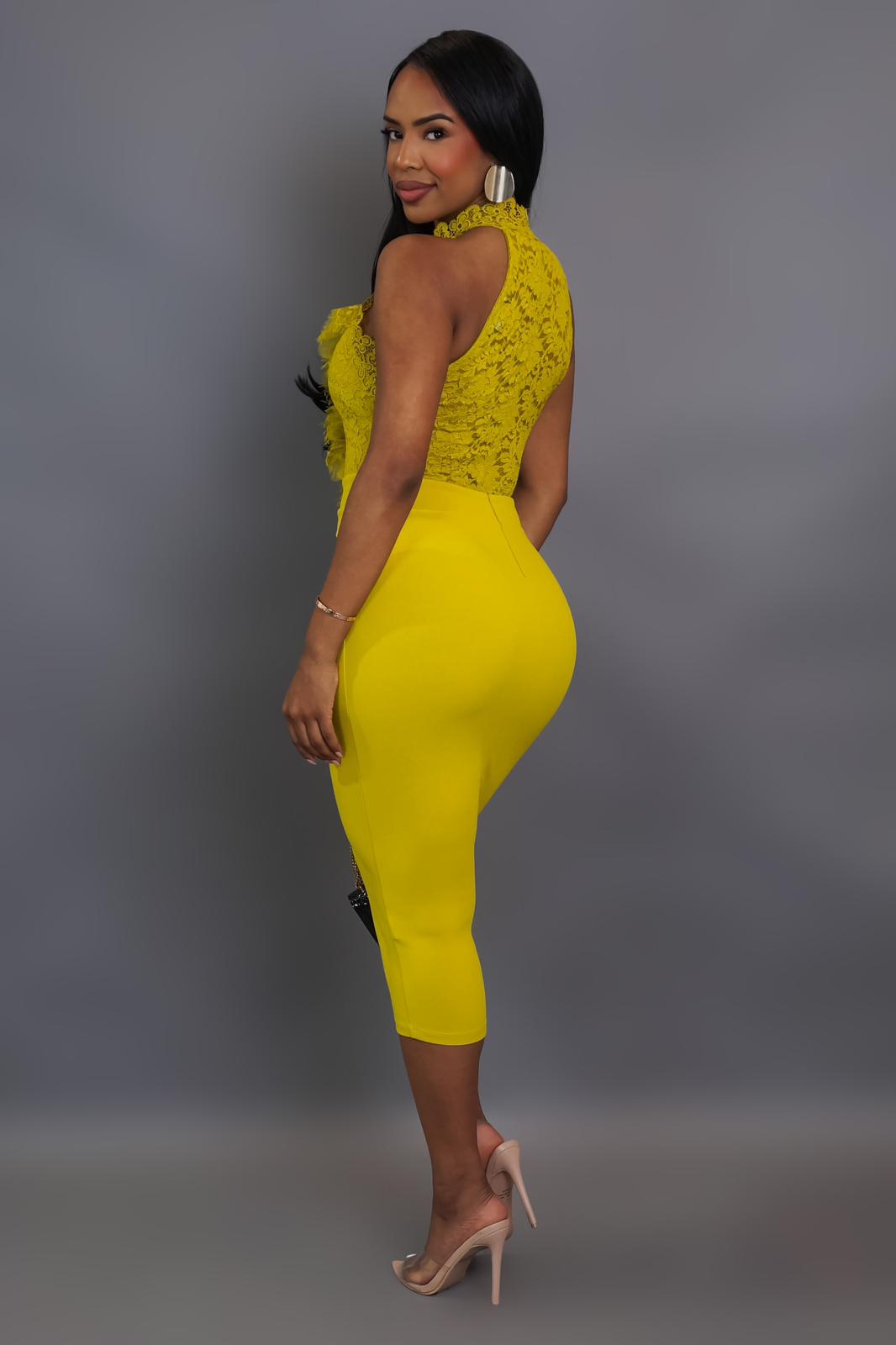 LADIES MIDI BODYCON DRESS