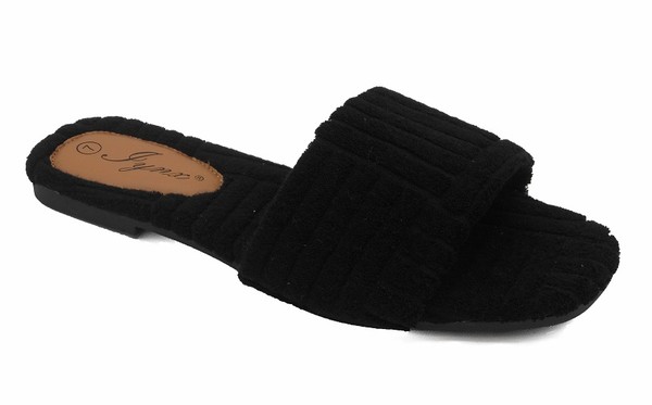 VELVET SLIP ON SANDALS