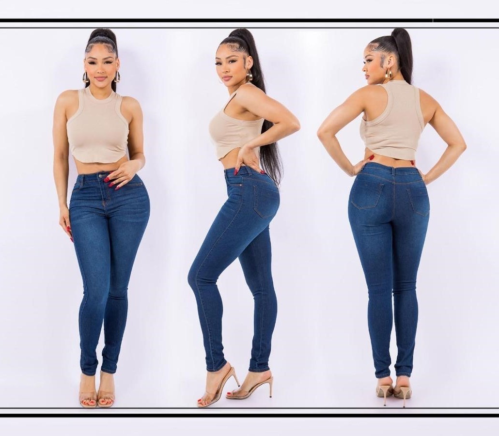 LADIES SOLID SKINNY DENIM