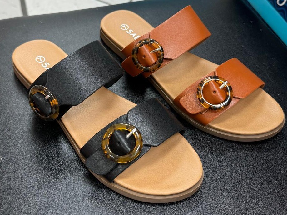LADIES SLIP ON 2STRAP SANDALS