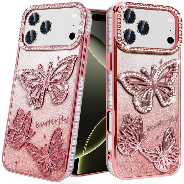 IPHONE 14 13 BUTTERFLY FREEDOM SHIMMER CASE