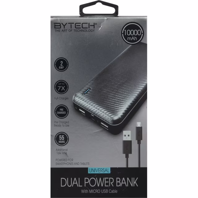 BYTECH 10000MAH SOLAR WIRELESS POWER BANK